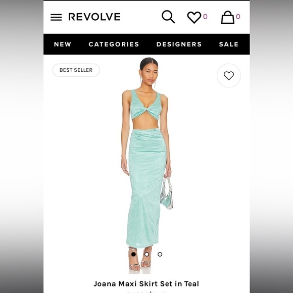 Revolve Joana Maxi Skirt Set in Teal - Picture 3 of 4